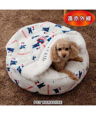 リサとガスパール 遠赤外線 寝袋 丸型《頬杖柄》 径60cm / PET