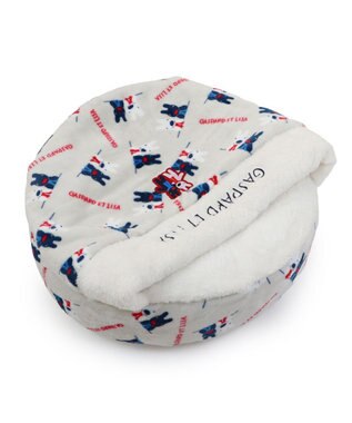 PET PARADISE リサとガスパール 遠赤外線  寝袋 丸型《頬杖柄》 径60cm ベージュ