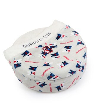 PET PARADISE リサとガスパール 遠赤外線  寝袋 丸型《頬杖柄》 径60cm ベージュ