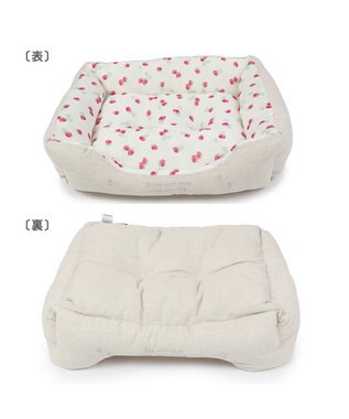 PET PARADISE ペットパラダイス 苺柄 接触冷感 クールカドラーベッド（57×45cm） -