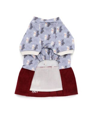 PET PARADISE リサとガスパール リボン つなぎスカート 《であい柄》 小型犬 レッド