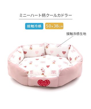 PET PARADISE ディズニー ミニーマウス クールカドラー 《ハート柄》 Ｓ ホワイト×ピンク