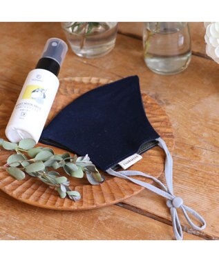 Mother garden 【Hinami】 抗菌 リバーシブル マスク 《インディゴ×カーキ》【Sサイズ/Mサイズ】 紺（ネイビー・インディゴ）