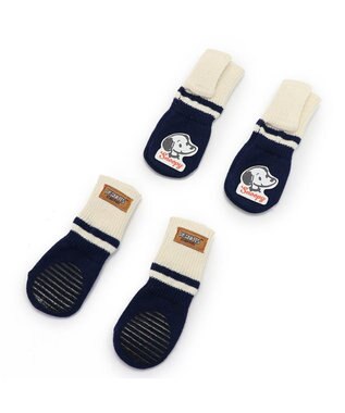 PET PARADISE スヌーピー makokoro スリット 靴下 Ｓ 小型犬 紺(ネイビー・インディゴ)