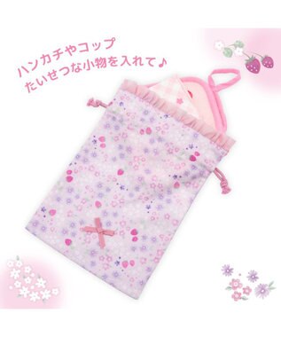 Mother garden マザーガーデン  野いちご 巾着 《小花いちご柄》 小 小花いちご柄