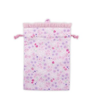 Mother garden マザーガーデン  野いちご 巾着 《小花いちご柄》 小 小花いちご柄