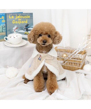 PET PARADISE リサとガスパール ぽんぽん ポンチョ 小型犬 ベージュ