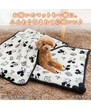 PET PARADISE ディズニー ミッキーマウス 白黒 ボア ブランケット ホワイト