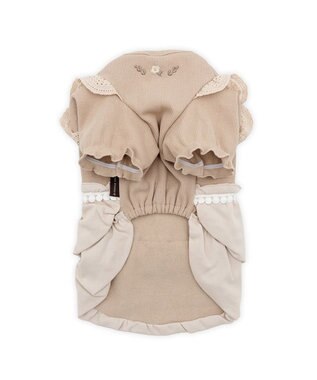 PET PARADISE ペットパラダイス プレミアム ペティヒート ワンピース 《花刺繍》 小型犬 ベージュ