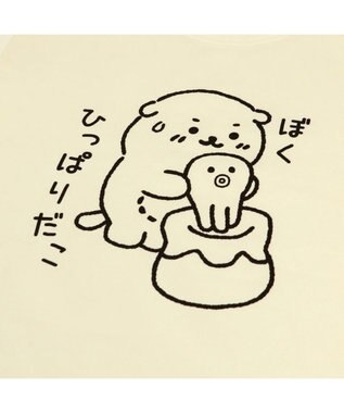 Mother garden 【ネット店限定】しろたん Tシャツ 半袖 《ぼくひっぱりだこ柄》 オフホワイト色 S/M/L/XL 白~オフホワイト