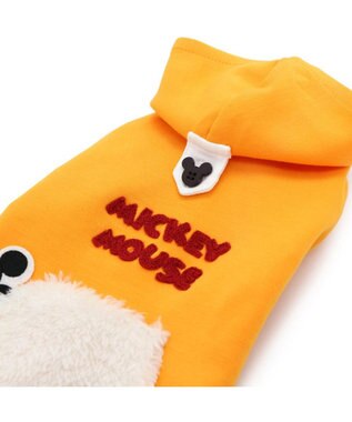 PET PARADISE ディズニー ミッキーマウス ペティヒート パーカー 《飛び出し柄 》 小型犬 オレンジ