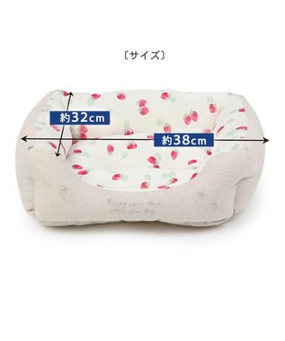 PET PARADISE 苺柄 四角型クール カドラーベッド（38cm） -