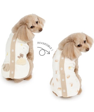 PET PARADISE ペットパラダイス くまさん やさしいベスト 《おやすみ柄》 小型犬 オフホワイト