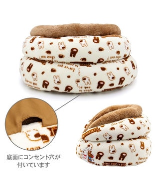 PET PARADISE ・リサとガスパール 遠赤外線 つぼ型ボア カドラー ブラウン