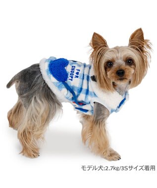 PET PARADISE スヌーピー ハートボアベスト 《ブルー》 小型犬 ホワイト×ブルー