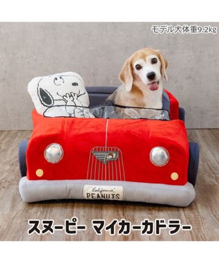PET PARADISE スヌーピー マイカーカドラー 《レッド》 92×60cm Ｌ 小型犬 レッド
