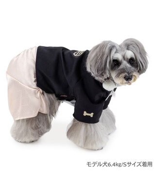 PET PARADISE ペットパラダイス 紋付き刺繍袴 小型犬 ブラック×ホワイト