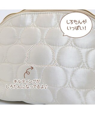 Mother garden しろたん キルティング ラウンド ポーチ 白～オフホワイト