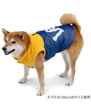 PET PARADISE Lee 切り替え 綿入ベスト 中型犬 紺(ネイビー・インディゴ)