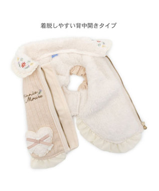 PET PARADISE ディズニー ミニーマウス お花 ジップUP ベスト 小型犬 ピンクベージュ