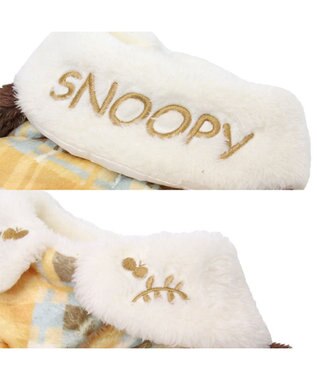 PET PARADISE スヌーピー ポンチョ 《にっこりチェック柄》小型犬 黄