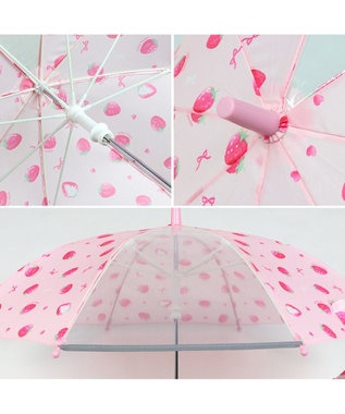 Mother garden マザーガーデン 野いちご 子供用 長傘  45/50/55cm 一部透明 ピンク(淡)