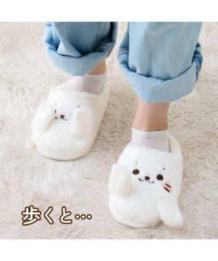 Mother garden しろたん ピコピコ スリッパ レディースフリーサイズ 白～オフホワイト