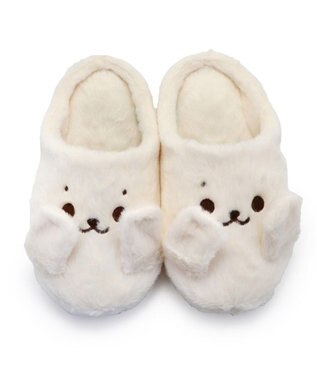 Mother garden しろたん ピコピコ スリッパ レディースフリーサイズ 白～オフホワイト