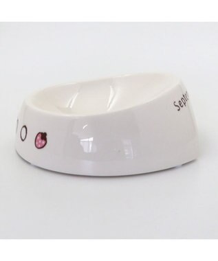 PET PARADISE 【受注生産】ペットパラダイス  えさ皿 食器  名前と誕生日が入ります！ オーダーメイドフードボウル【小】 ホワイト