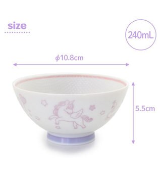 Mother garden マザーガーデン ユニコーン くっつきにくい ご飯茶碗 小盛 ピンク ピンク（淡）