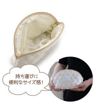 Mother garden しろたん キルティング ラウンド ポーチ 白～オフホワイト