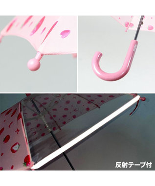 Mother garden マザーガーデン 野いちご 子供用 長傘  45/50/55cm 一部透明 ピンク(淡)