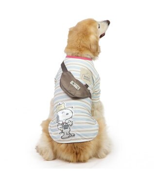 PET PARADISE スヌーピー お揃いTシャツ マルチボーダー 《ホワイト》 中型犬 大型犬 ホワイト