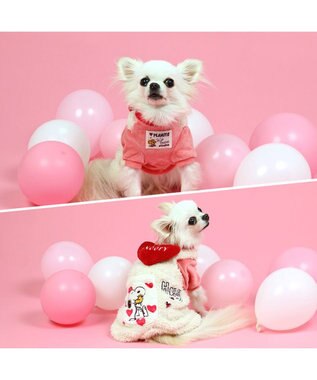 スヌーピー ポケット付きつなぎ 《ハート柄》 小型犬 / PET スヌーピー ポケット付きつなぎ 《ハート柄》 小型犬 / PET