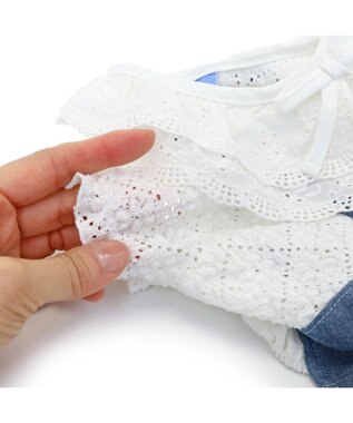 PET PARADISE ペットパラダイス レース襟 スカートつなぎ 小型犬　 ホワイト×ネイビー