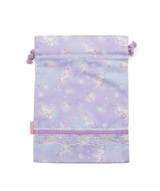 すーちゃん！花柄フリル巾着+ランチョンマット５枚 マザーガーデン ユニコーン 巾着 《フラワー柄》 Sサイズ 20