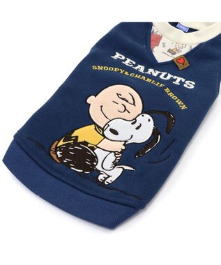 PET PARADISE スヌーピー 重ね着風トレーナー 《ハグ柄》中型犬 大型犬 ネイビー