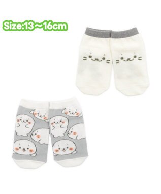 Mother garden しろたん スニーカー丈ソックス 2足セット 《顔ぼん・いっぱいいるよ》 13～16cm/17～20cm 顔ぼん・いっぱいいるよ