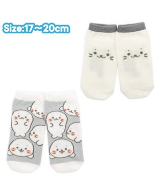 Mother garden しろたん スニーカー丈ソックス 2足セット 《顔ぼん・いっぱいいるよ》 13～16cm/17～20cm 顔ぼん・いっぱいいるよ