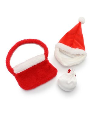 Mother garden しろたん ついてきちゃうしろたん マスコット 着せ替え服  《サンタ おでかけセット》 赤