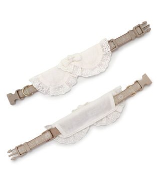 PET PARADISE ペットパラダイス コットンレース首輪 S ベージュ