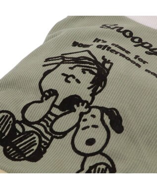 PET PARADISE スヌーピー プレミアムペティヒート ねむ ロンパース 小型犬 カーキ