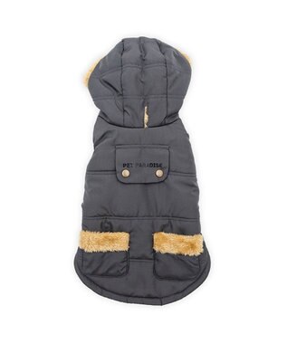 PET PARADISE ペットパラダイス 防寒フード付コート 中型犬 大型犬 ブラック