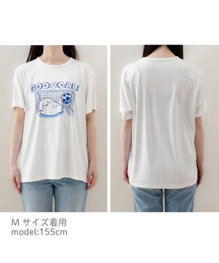 パパイア] ピュア コットン ジャージー Tシャツ, optical white