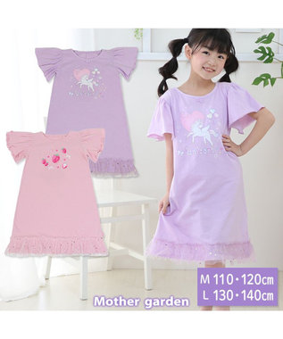 Mother garden マザーガーデン フリル袖 ワンピース M/L サイズ 100~120cm 120~140cm 《ユニコーン/野いちご》 野いちご