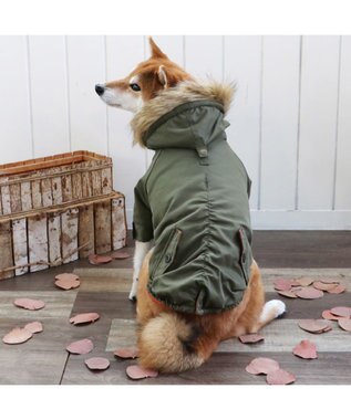 PET PARADISE ペットパラダイス 遠赤外線 モッズコート 中型犬 大型犬 カーキ