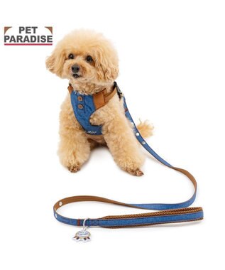 PET PARADISE ペットパラダイス スリム ハーネス＆リード 《デニム》 Ｓ 小型犬