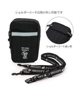 PET PARADISE スヌーピー ショルダーポーチ付き リード ４S～S  小型犬 ブラック