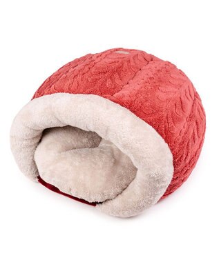 PET PARADISE ペットパラダイス 遠赤外線 ドーム型 寝袋 《アランボア柄》 レッド