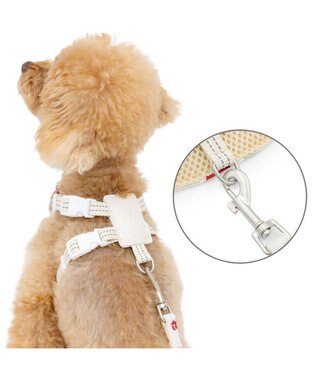 PET PARADISE ペットパラダイス スリム ハーネス＆リード 《苺総柄》 Ｓ 小型犬 ホワイト